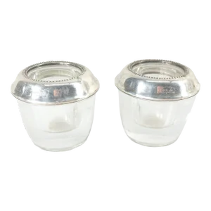 20th Century Sterling Silver and Glass Toothpick or Matchstick Holders by Frank Whiting