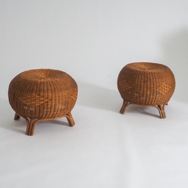 Rattan Ottoman or Side Table, 1970s For Sale - Image 12 of 18
