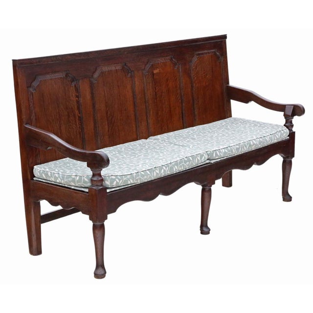 Antique Georgian Oak Bench, 1790s For Sale - Image 10 of 10