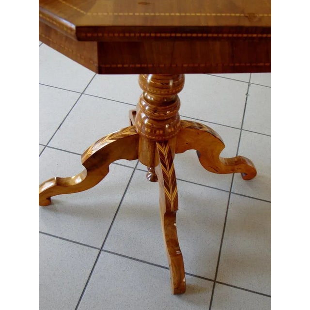 Italian Octonal Table in Walnut For Sale - Image 5 of 7