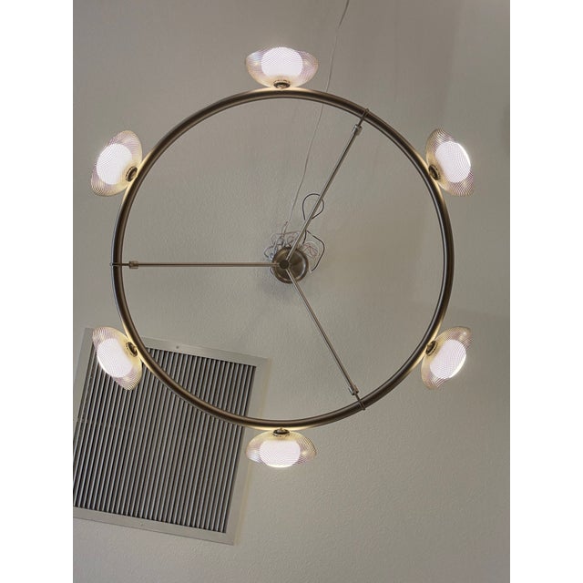 Contemporary West Elm Bezel Linear Chandelier Champagne Bronze For Sale - Image 3 of 16