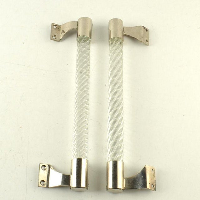 Murano Clear Glass Door Handles by Ercole Barovier for Barovier & Toso, 1960s, Set of 2 For Sale - Image 4 of 11