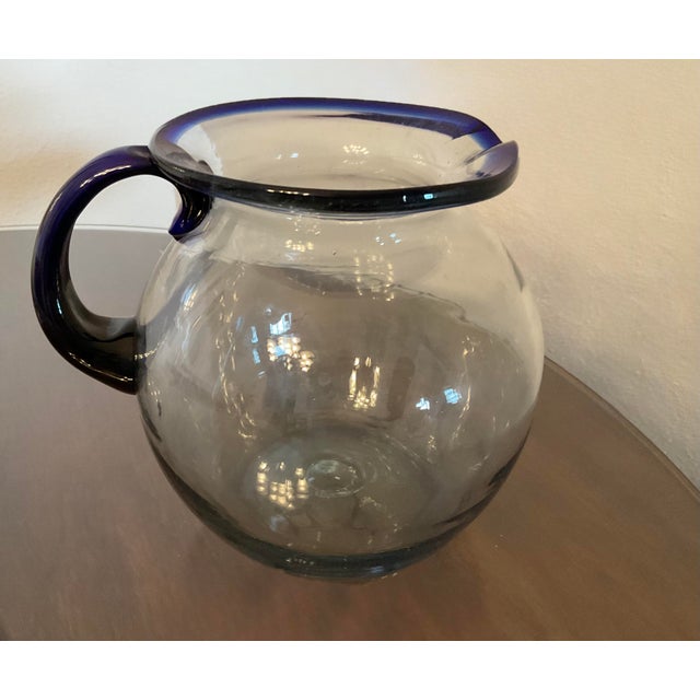 Vintage Clear Glass Pitcher For Sale - Image 4 of 7