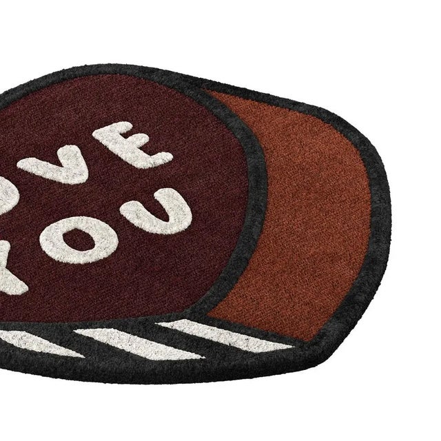 Contemporary Tapis Love You Pet Rug by TAPIS Studio For Sale - Image 3 of 5