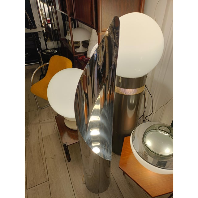 Sculptural Spiral Sheet of Metal Floor Lamp, 1970s For Sale - Image 6 of 8