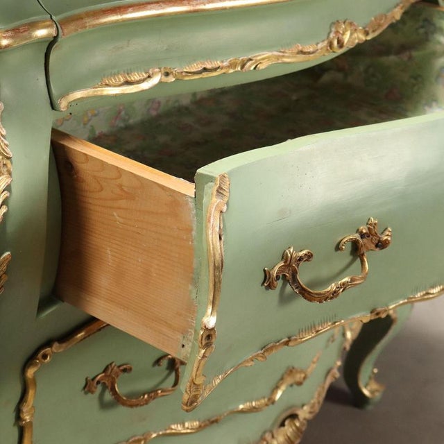 Baroque Style Lacquered and Gilded Chest of Drawers For Sale - Image 3 of 11