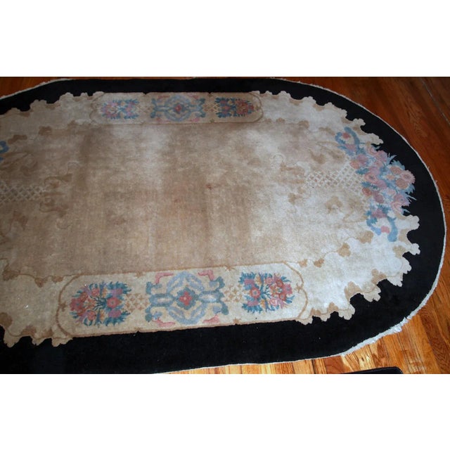 1920s Handmade Antique Art Deco Chinese Rug 4.10' X 8' For Sale - Image 4 of 11