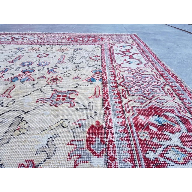 Textile Vintage Pastel Floral Wool Rug, 1960s For Sale - Image 7 of 10