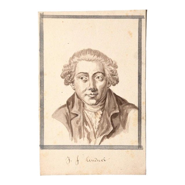 Unknown - Portrait - Original Ink and Watercolor on Paper - 18th Century For Sale