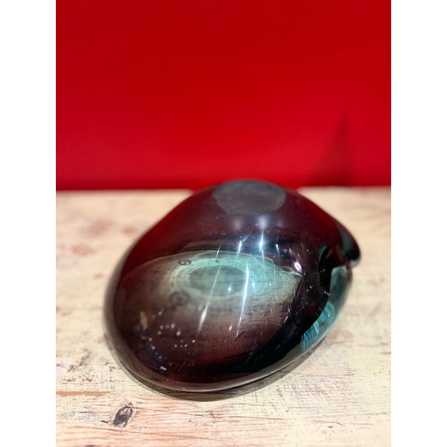 Mid-Century Modern Mid 20th Century Italian Murano Glass Sculptural Bowl For Sale - Image 3 of 4
