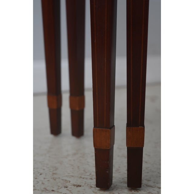 Baker Federal Style Inlaid Mahogany Nesting Tables For Sale - Image 10 of 14