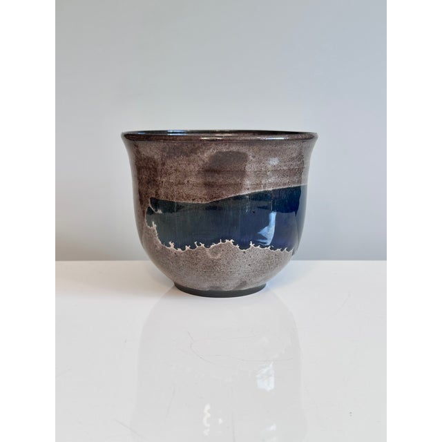 Cobalt Blue Glazed Studio Ceramic Planter from Serocka, Germany, 1970s For Sale - Image 14 of 14