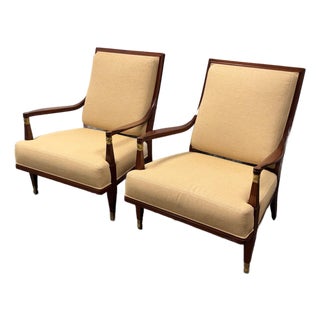 Lucien Rollin Collection for William Switzer Swedish Art Deco Elysee Lounge Chairs, Pair For Sale