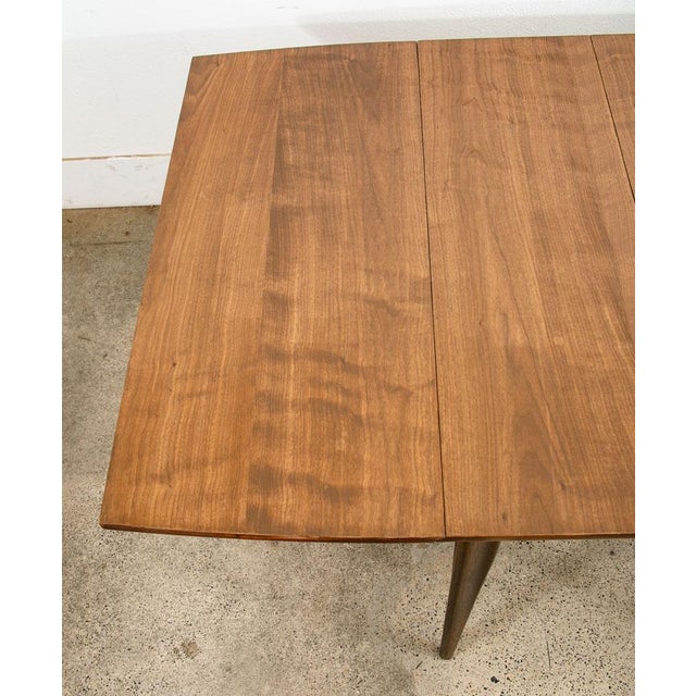 Brown Mid Century Modern Dining Table Broyhill Walnut Drop Leaf X2 Rectangular MCM For Sale - Image 8 of 11