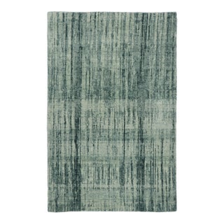 Rug & Kilim's Modern Textural Rug in Sage Green and Teal With Abstract Design For Sale
