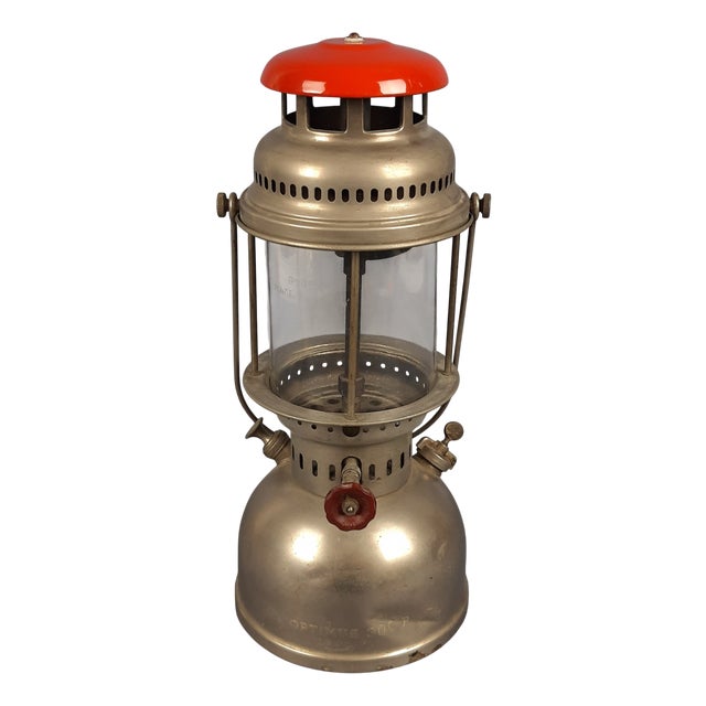 Antique Oil Lantern in Metal and Glass For Sale