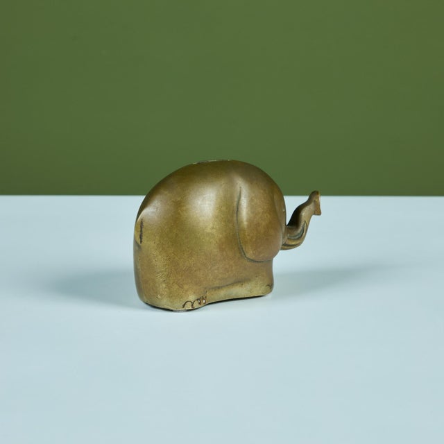 Brass Elephant Piggy Bank For Sale - Image 10 of 12
