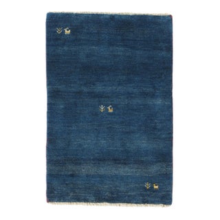 Vintage Hand-Knotted Persian Gabbeh Rug 2'7" X 3'11" For Sale