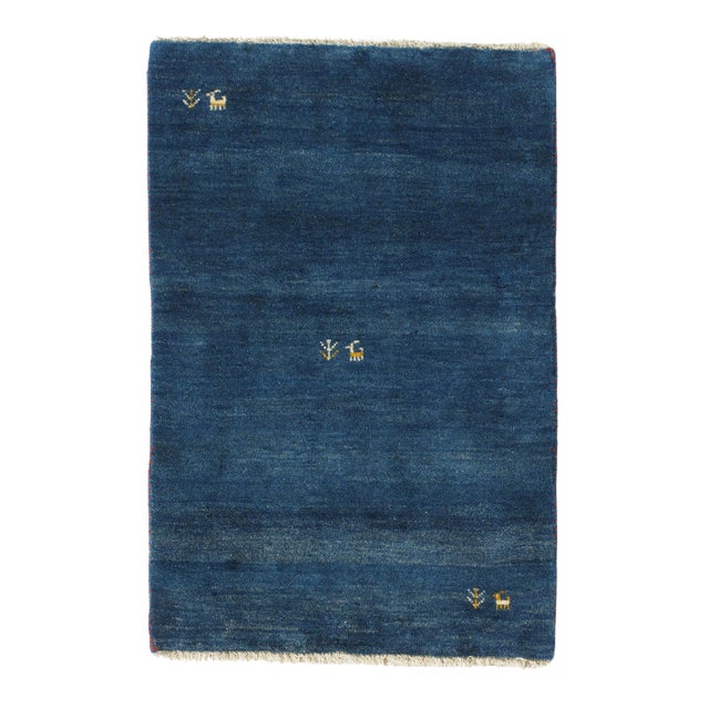 Vintage Hand-Knotted Persian Gabbeh Rug 2'7" X 3'11" For Sale