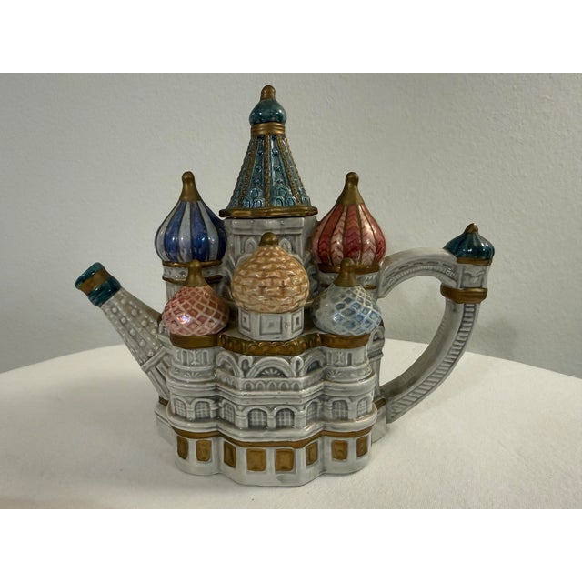 1990s Fitz and Floyd Taj Mahal / St. Basil Cathedral Figural Teapot – Architectural Collectible For Sale - Image 11 of 12