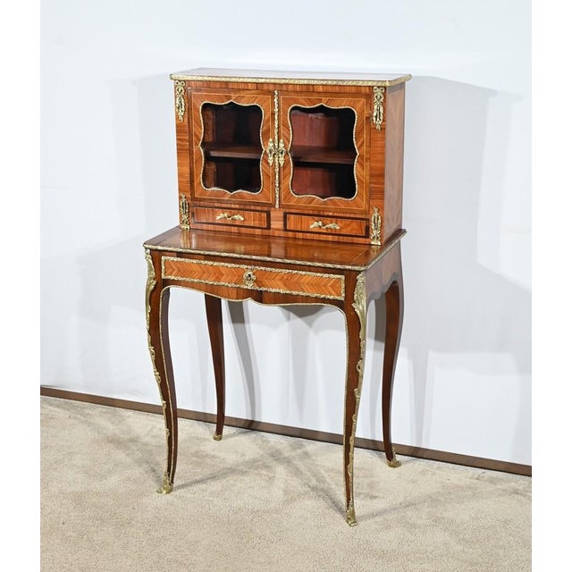 Small Mid-19th Century Louis XV Style Bonheur du Jour For Sale - Image 3 of 18
