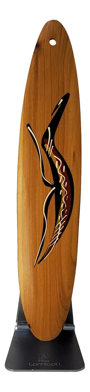 Australian Geographic Hand Painted Brolgas Crane Aboriginal Wood Wall Hanging