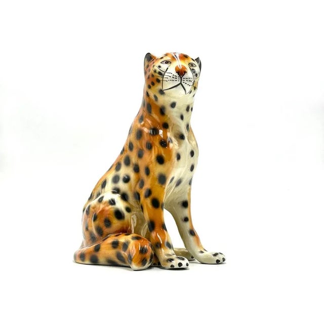 Vintage Italian Ceramic Cheetah Sculpture, 1960s For Sale - Image 12 of 12