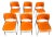 Set of 6 David Rowland 40/4 Chairs Orange Metal Seat Mid Century Stack Chairs Steel Frame For Sale
