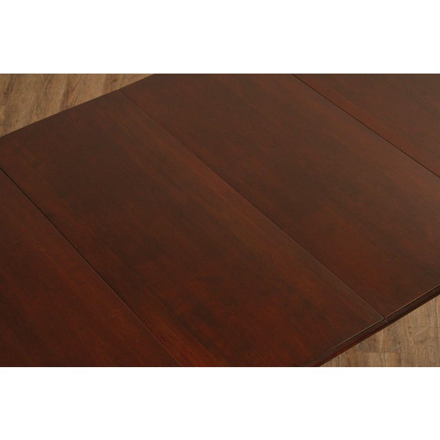 Late 20th Century Queen Anne Style Oval Cherry Extension Dining Table With Two Leaves For Sale - Image 5 of 17