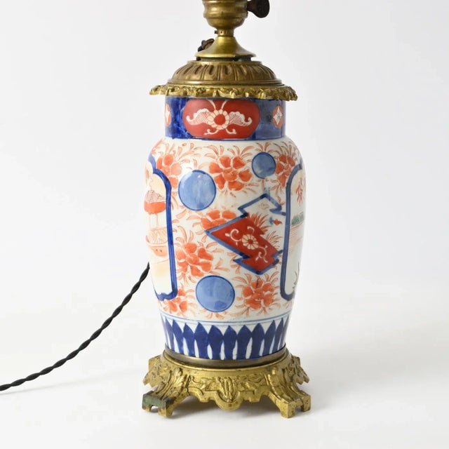Metal Antique Ormolu Imari Porcelain Table Lamp For Sale - Image 7 of 13