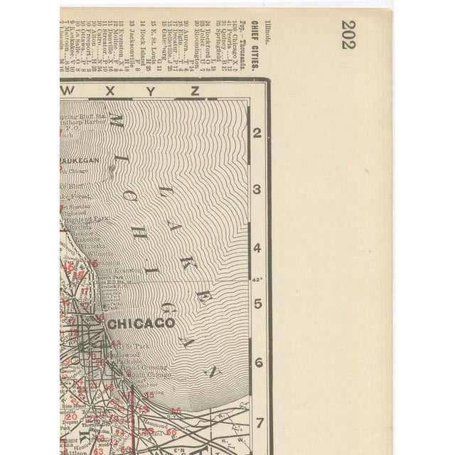 Paper Antique Map of Illinois The Prairie State by Ran McNally, 1899 For Sale - Image 7 of 12