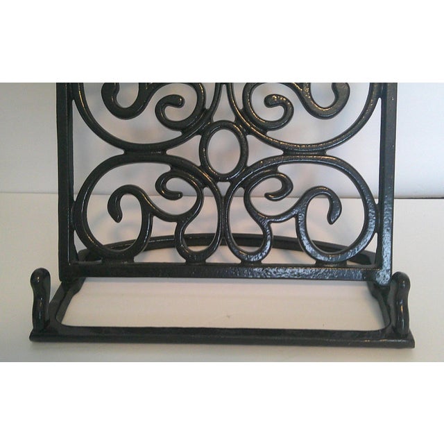 Black Iron Scroll Cookbook Bible and Book Holder/Easel Excellent condition, no damage. Lovely Art Nouveau design black...