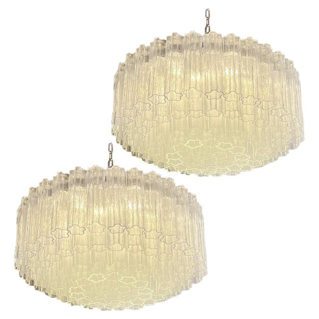 Murano Glass Tubes Chandeliers, 1980s, Set of 2 For Sale - Image 11 of 11