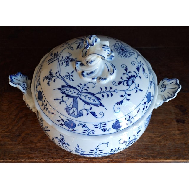 Onion Pattern Soup Tureen from Meissen, 1970s, in Very Good conditions. Designed 1970 to 1979 This piece has an...