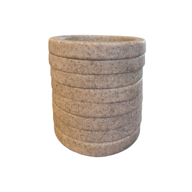 Vintage Mid Century Modern Postmodern Stone Granite Planter For Sale In Palm Springs - Image 6 of 7