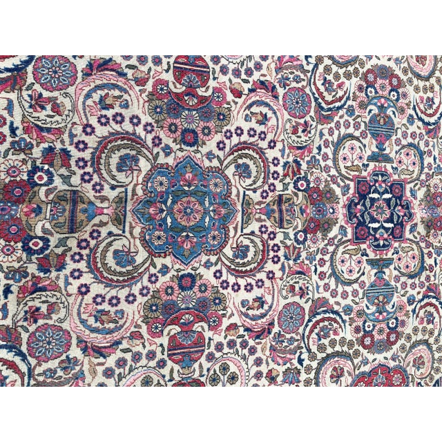 Textile Antique Persian Dabir Kashan Carpet, 10'2" × 13'8" For Sale - Image 7 of 11