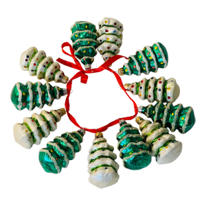 Dozen Vintage European Christmas Ornaments Trees