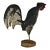 Early 20th Century Majestic Primitive Folk Art Hand Carved Vintage Wooden Rooster Sculpture With Original Paint For Sale