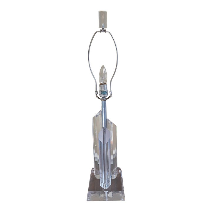 Mid 20th Century Mid-Century Modern Glacier Skyscraper Lucite Table ...