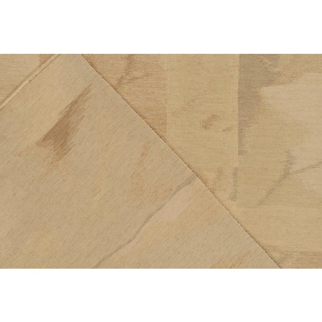 1950s Vintage Art Deco Kilim Rug in Beige, Brown, Grey & Blue by Rug & Kilim For Sale In New York - Image 6 of 7