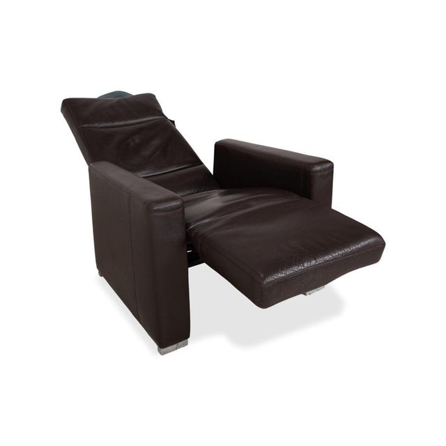 Leather and Chrome Alba Armchair with Manual Reclining Function from Brühl For Sale - Image 5 of 15