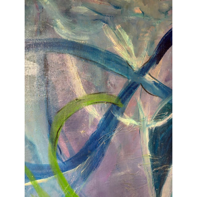 Large Vintage Contemporary Abstract Oil Painting 50 X48 For Sale - Image 4 of 18