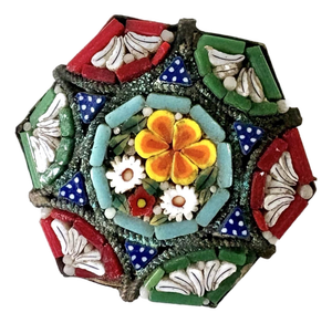 Vintage Italian, Micro Tile, Mosaic Brooch