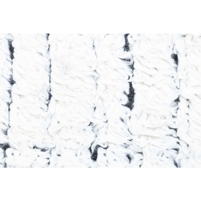 Textile Modern Moroccan High-Low Wool Rug in Black and White by Doris Leslie Blau For Sale - Image 7 of 10