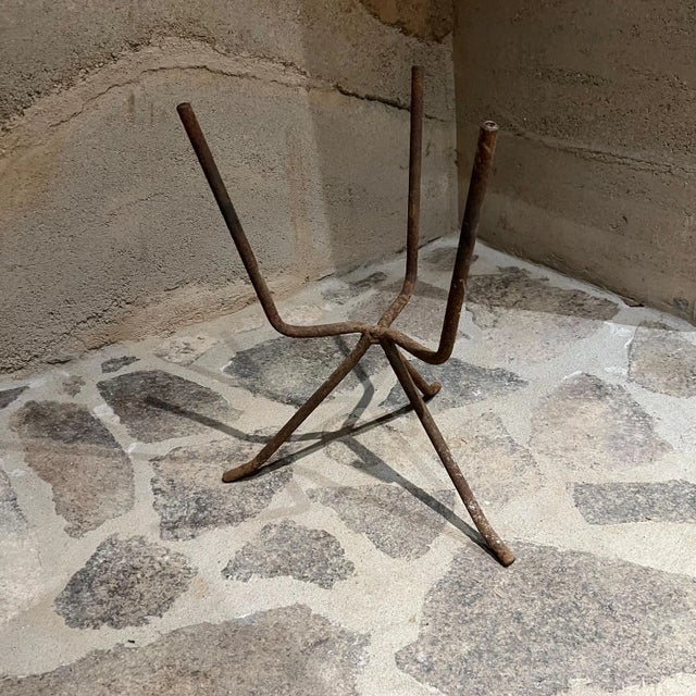 1950s Sculptural Midcentury Rusty Tripod Planter Pedestal Stand For Sale In San Diego - Image 6 of 11