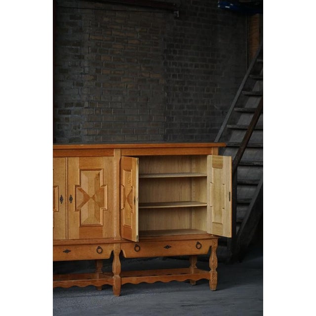 Vintage Danish Oak Sideboard by Henning Kjærnulf, 1950s For Sale - Image 6 of 18