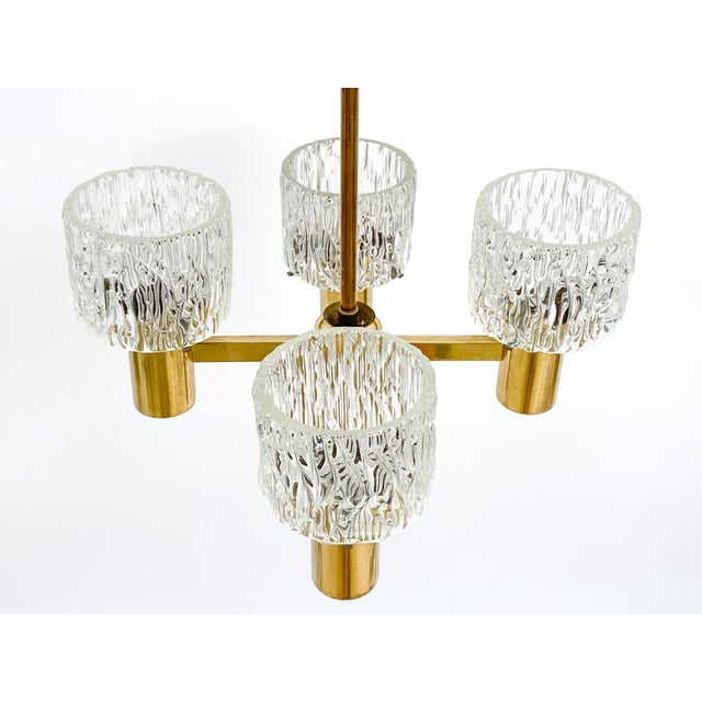 Mid-Century Modern 1950's Swedish Pendant Light and Two Sconces by Carl Fagerlund for Orrefors- A Three Piece Set For Sale - Image 3 of 17