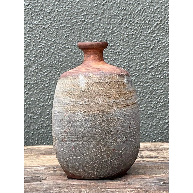 Gray Vintage Original Raku Studio Pottery For Sale - Image 8 of 12