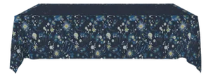 Solaris Stars European Blue Linen Small Tablecloth | Lizzet Frausto