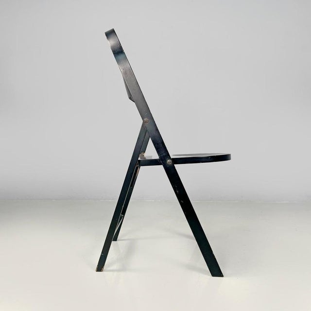 Mid-Century Modern Italian Black Folding Chair Tric by Bonacina for Castiglioni, 1960s For Sale - Image 3 of 18